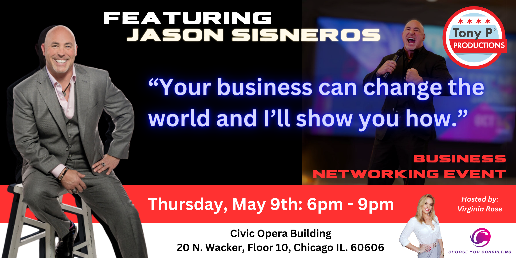 Business Networking Event Featuring Jason Sisneros - Chicago May 9 2024